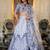 white satin embroidered lehenga choli with dupatta