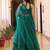 teal blue net embroidered lehenga choli with dupatta