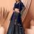 blue georgette embroidered lehenga choli with dupatta