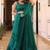 teal blue net embroidered lehenga choli with dupatta