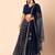 blue georgette embroidered lehenga choli with dupatta