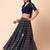 blue georgette embroidered lehenga choli with dupatta