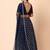 blue georgette embroidered lehenga choli with dupatta