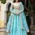 sky blue organza embroidered lehenga choli with dupatta