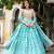 sky blue organza embroidered lehenga choli with dupatta