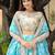 sky blue organza embroidered lehenga choli with dupatta