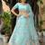 sky blue silk blend embroidered lehenga choli with dupatta