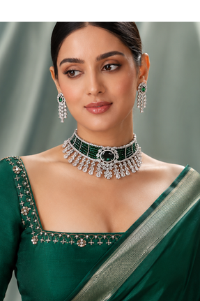 Prestige Rhodium Finish Diamond Choker Set 4