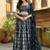 blue net embroidered lehenga choli with dupatta
