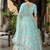 sky blue silk blend embroidered lehenga choli with dupatta