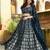 blue net embroidered lehenga choli with dupatta