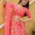 peach net embroidered lehenga choli with dupatta