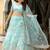 sky blue silk blend embroidered lehenga choli with dupatta