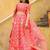 peach net embroidered lehenga choli with dupatta