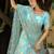 sky blue silk blend embroidered lehenga choli with dupatta
