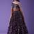 purple georgette embroidered lehenga choli with dupatta