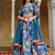 blue art silk embroidered lehenga choli with dupatta