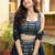 blue net embroidered lehenga choli with dupatta