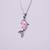 Silver mermaid tail pendant necklace for women | pink stone charm