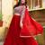 red georgette embroidered lehenga choli with dupatta
