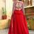 red georgette embroidered lehenga choli with dupatta