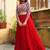 red georgette embroidered lehenga choli with dupatta