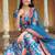 blue art silk embroidered lehenga choli with dupatta