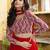 red georgette embroidered lehenga choli with dupatta