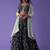 blue georgette embroidered lehenga choli with dupatta