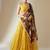 yellow georgette embroidered lehenga choli with dupatta