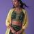 green georgette embroidered lehenga choli with dupatta