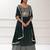 green georgette embroidered lehenga choli with dupatta