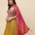 yellow georgette embroidered lehenga choli with dupatta