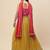 yellow georgette embroidered lehenga choli with dupatta