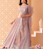 baby pink georgette embroidered lehenga choli with dupatta