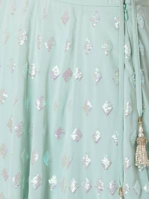 blue georgette embroidered lehenga choli with dupatta 5