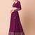 wine georgette embroidered lehenga choli with dupatta