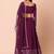 wine georgette embroidered lehenga choli with dupatta