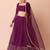 wine georgette embroidered lehenga choli with dupatta