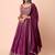 wine georgette embroidered lehenga choli with dupatta