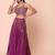 wine georgette embroidered lehenga choli with dupatta