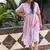 pink rayon printed dress
