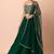 green georgette embroidered lehenga choli with dupatta