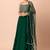 green georgette embroidered lehenga choli with dupatta