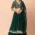 green georgette embroidered lehenga choli with dupatta