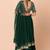 green georgette embroidered lehenga choli with dupatta