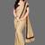 beige sequin embroidered lycra blend ready to wear saree with unstitched blouse