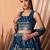 blue georgette embroidered lehenga choli with dupatta
