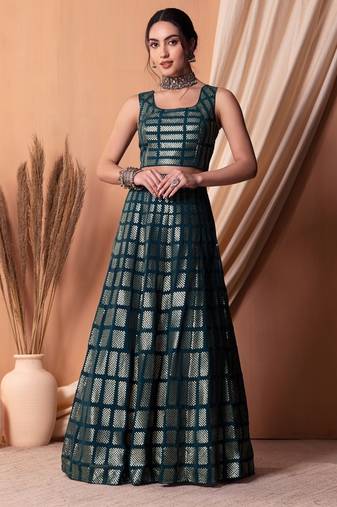 teal blue georgette embroidered lehenga choli with dupatta