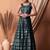 teal blue georgette embroidered lehenga choli with dupatta